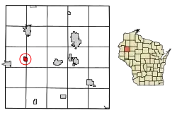 Location of Almena in Barron County, Wisconsin.