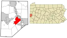 Location in Beaver County and state of Pennsylvania