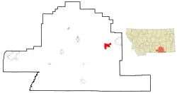 Location of Busby, Montana