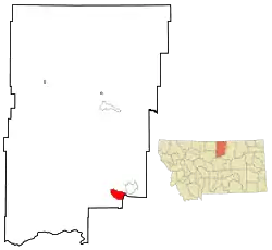 Location of Hays, Montana