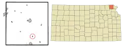 Location within Brown County and Kansas