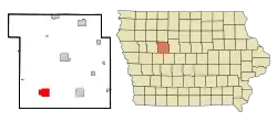 Location within Calhoun County and Iowa