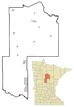 Location of Pillagerwithin Cass County, Minnesota