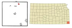 Location within Cherokee County and Kansas
