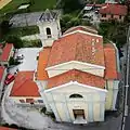 The parish church, from the drone