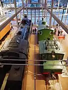 Russian locomotive class FD-1103  (on the left of the photo) at the Russian Railway Museum, St. Petersburg
