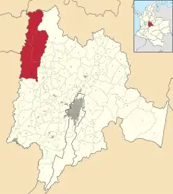 Location of Lower Magdalena Province in Colombia