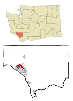 Location of Longview Heights, Washington