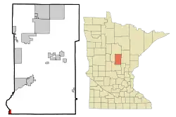 Location of the city of Fort Ripleywithin Crow Wing County, Minnesota