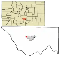 Location of Westcliffe in Custer County, Colorado.