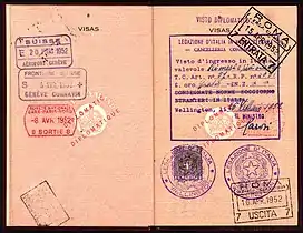 Dame Hilda Ross - Visas in Passport  (1952)