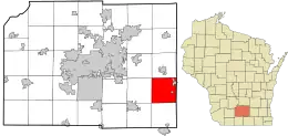Location in Dane County and the state of Wisconsin.