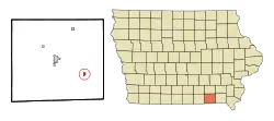Location of Pulaski, Iowa