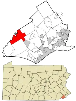 Location in Delaware County and the U.S. state of Pennsylvania