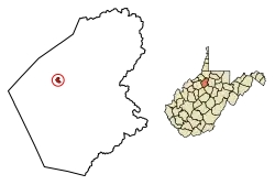 Location of West Union in Doddridge County, West Virginia.