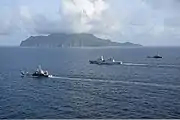 INS Saryu (P54), IN LCU 55 and IN LCU 58 approaching Barren Island