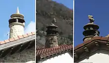 Examples of scarewitches on chimneys in Biescas