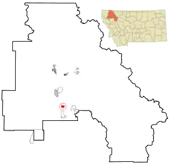 Location of Somers, Montana