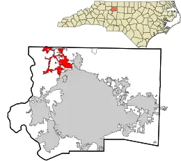 Location in Forsyth County and the state of North Carolina.
