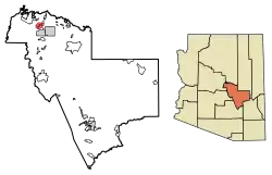 Location of Flowing Springs in Gila County, Arizona.