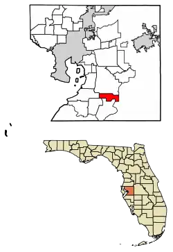 Location of Balm in Hillsborough County, Florida.