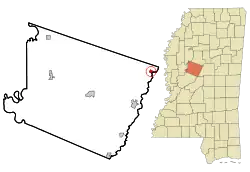 Location of West, Mississippi