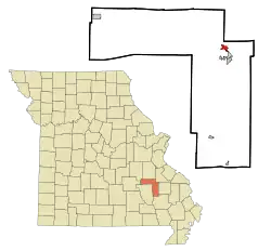 Location of Pilot Knob, Missouri