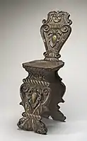 Italian 16th Century, Walnut Stool (Sgabello), Carved and Gilded, c. 1540–1560, National Gallery of Art