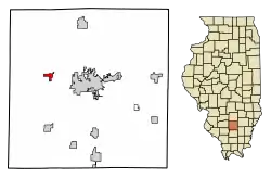 Location of Woodlawn in Illinois