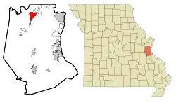 Location of Byrnes Mill, Missouri