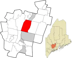 Location in Kennebec County and the state of Maine.