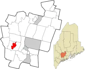 Location in Kennebec County and the state of Maine