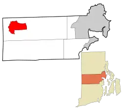 Location in Kent County and the state of Rhode Island