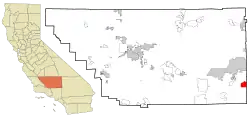 Location in Kern County and the state of California
