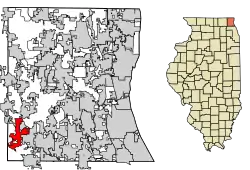 Location of Lake Barrington in Lake County, Illinois.