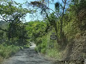PR-504 heading south near PR-588 intersection in Barrio Portugués Rural