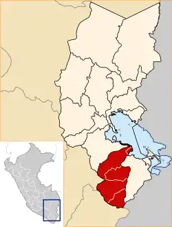 Location of El Collao in the Puno Region