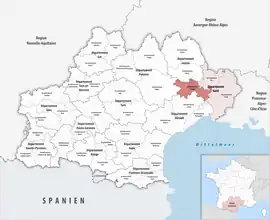 Location within the region Occitanie
