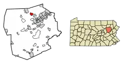 Location of Dallas in Luzerne County, Pennsylvania.