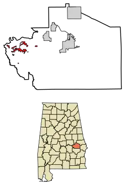 Location in Macon County, Alabama
