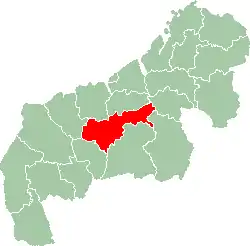 Map of Mahajanga showing the location of Ambatoboeny.