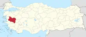 Location of the province within Turkey