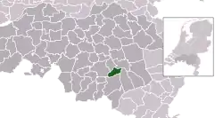 Highlighted position of Geldrop-Mierlo in a municipal map of North Brabant