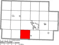 Location of Virginia Township in Coshocton County