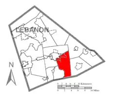 Location in Lebanon County, Pennsylvania