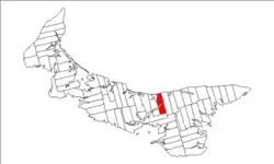 Map of Prince Edward Island highlighting Lot 36