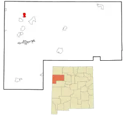 Location of Tohatchi, New Mexico