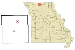 Location of Mercer, Missouri