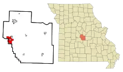 Location of Lake Ozark, Missouri