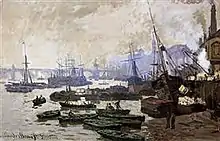 Claude Monet, Barche nel porto di Londra, 1871